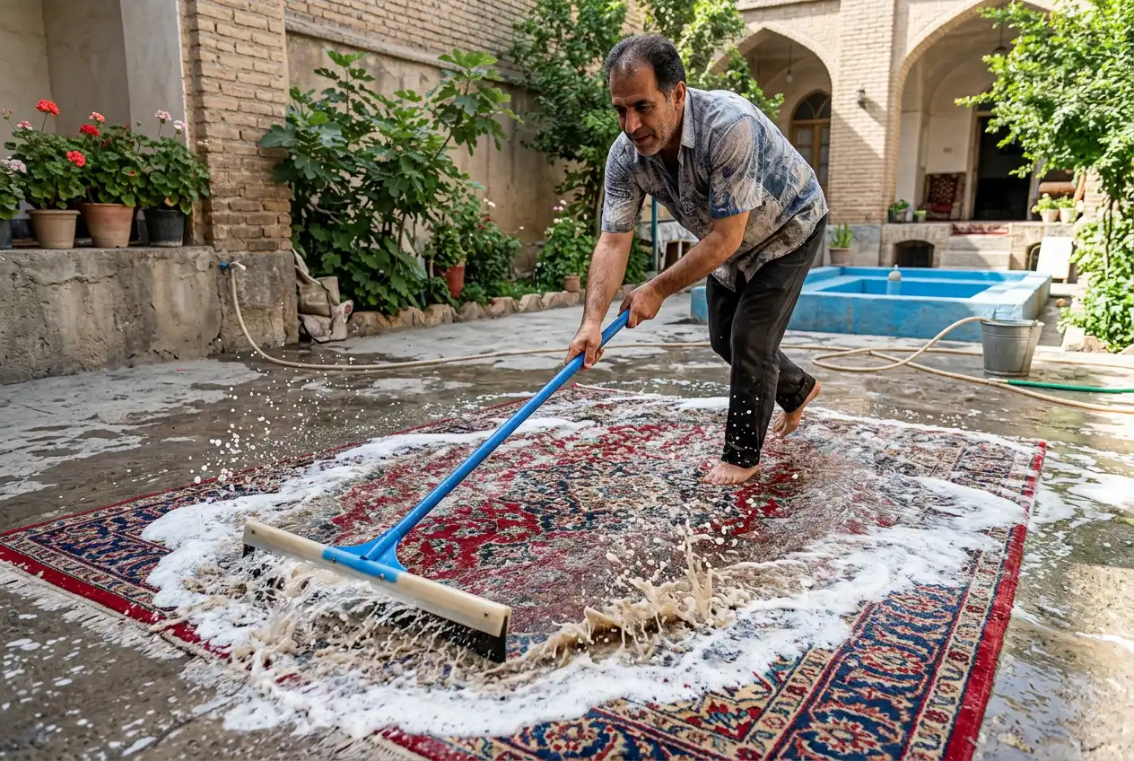 تکنیکهای صحیح آبگیری و خشک کردن اصولی قالی